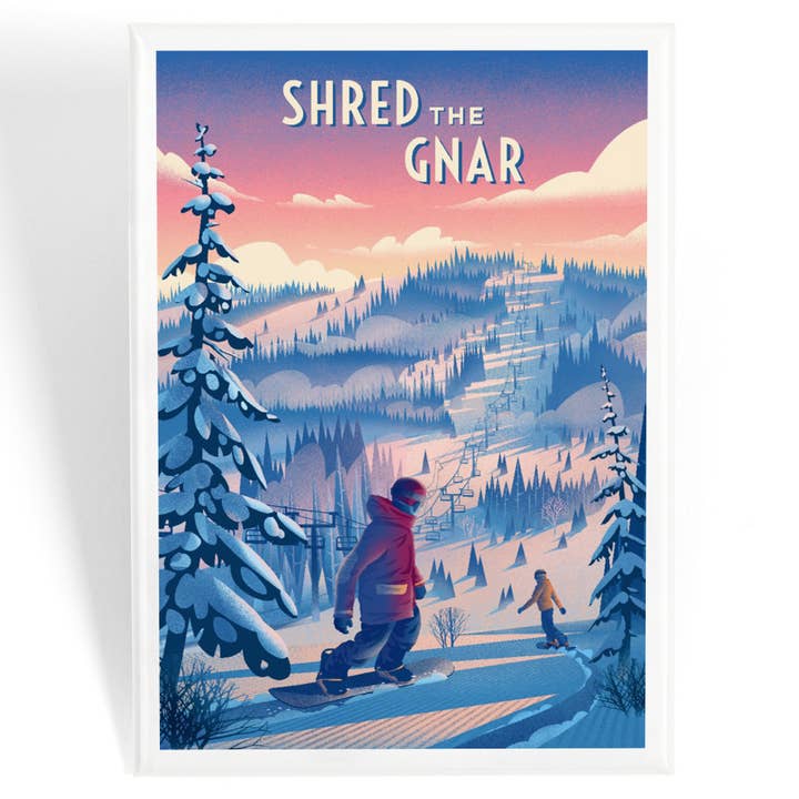 MAGNET Destruye la Nieve Snowboard para venta al por mayor de Lantern Press