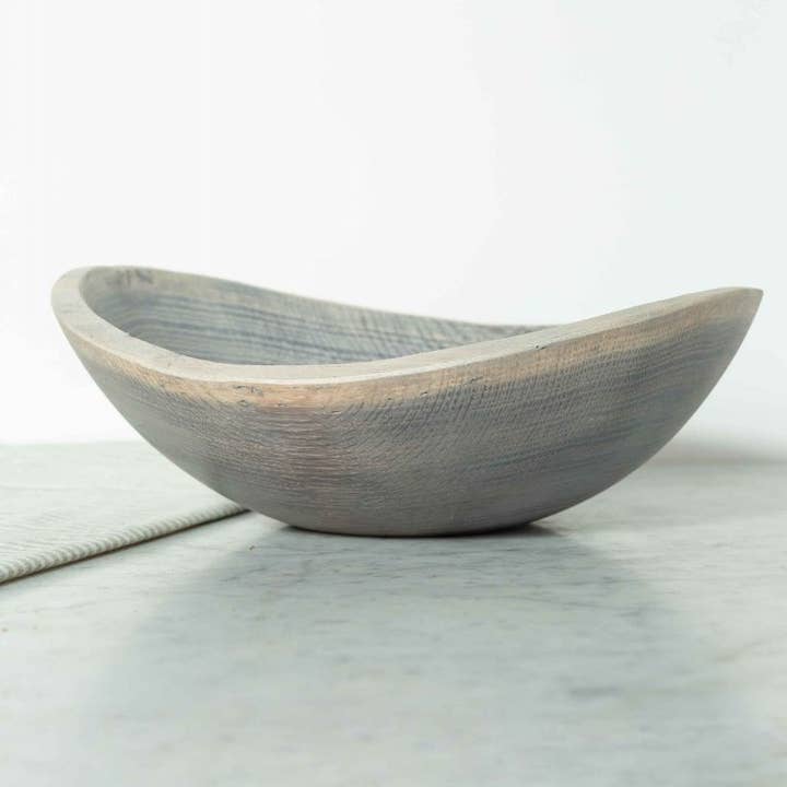 10" DRIFTWOOD OAK OVAL BOWL for wholesale by Petermans Boards and Bowls Inc.