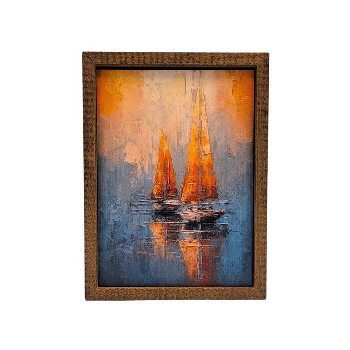 Abstract Summer Sailboats - Home Decor Watercolor Print for wholesale by Home Accents By Driftless