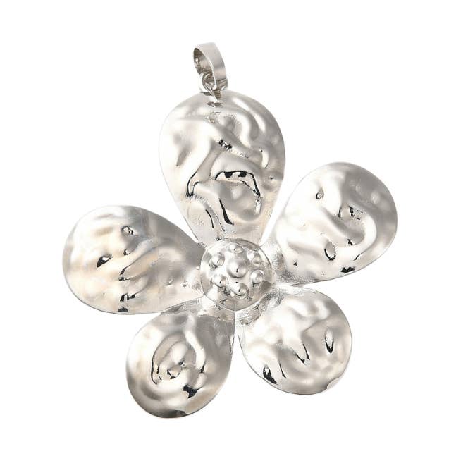 Charm Fleur à 5 Pétales Argent pour la vente par The Charm Bar Company