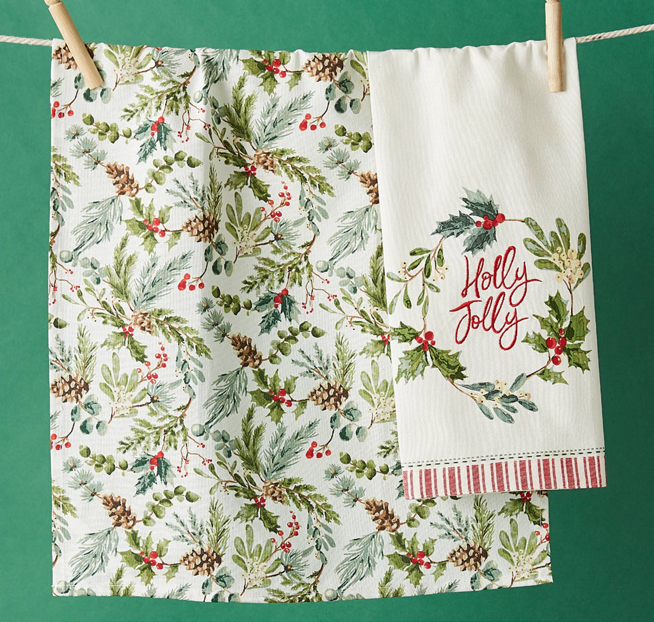 Design Imports - Wholesale Tea Towel - Holly Jolly Dishtowel Set Of 22
