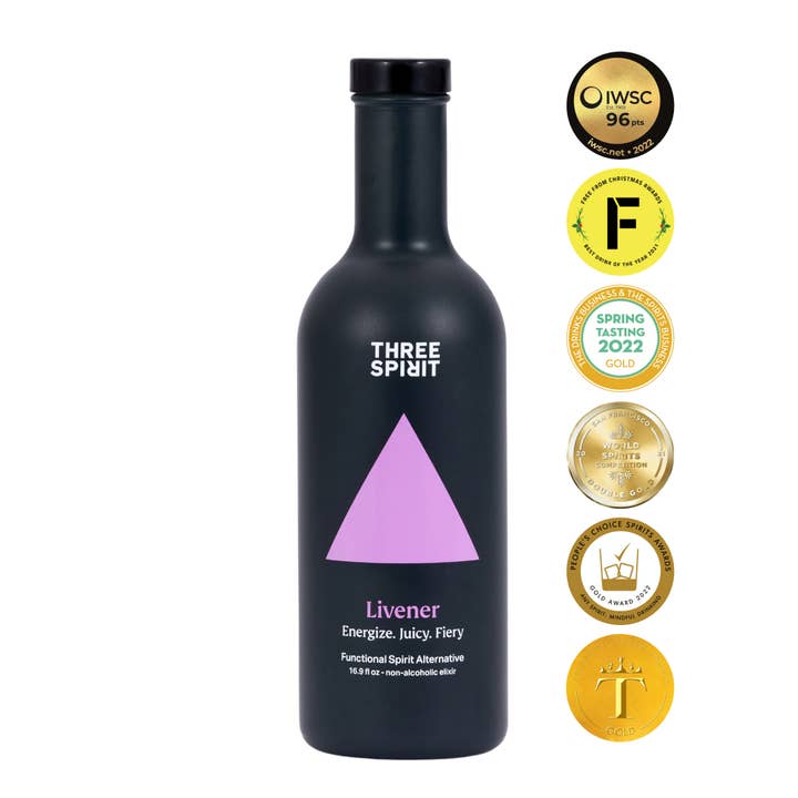 Three Spirit - Wholesale Non-Alcoholic Aperitif/Mocktail - Livener Functional Non Alcoholic Spirit (6 x 16.9oz bottle)