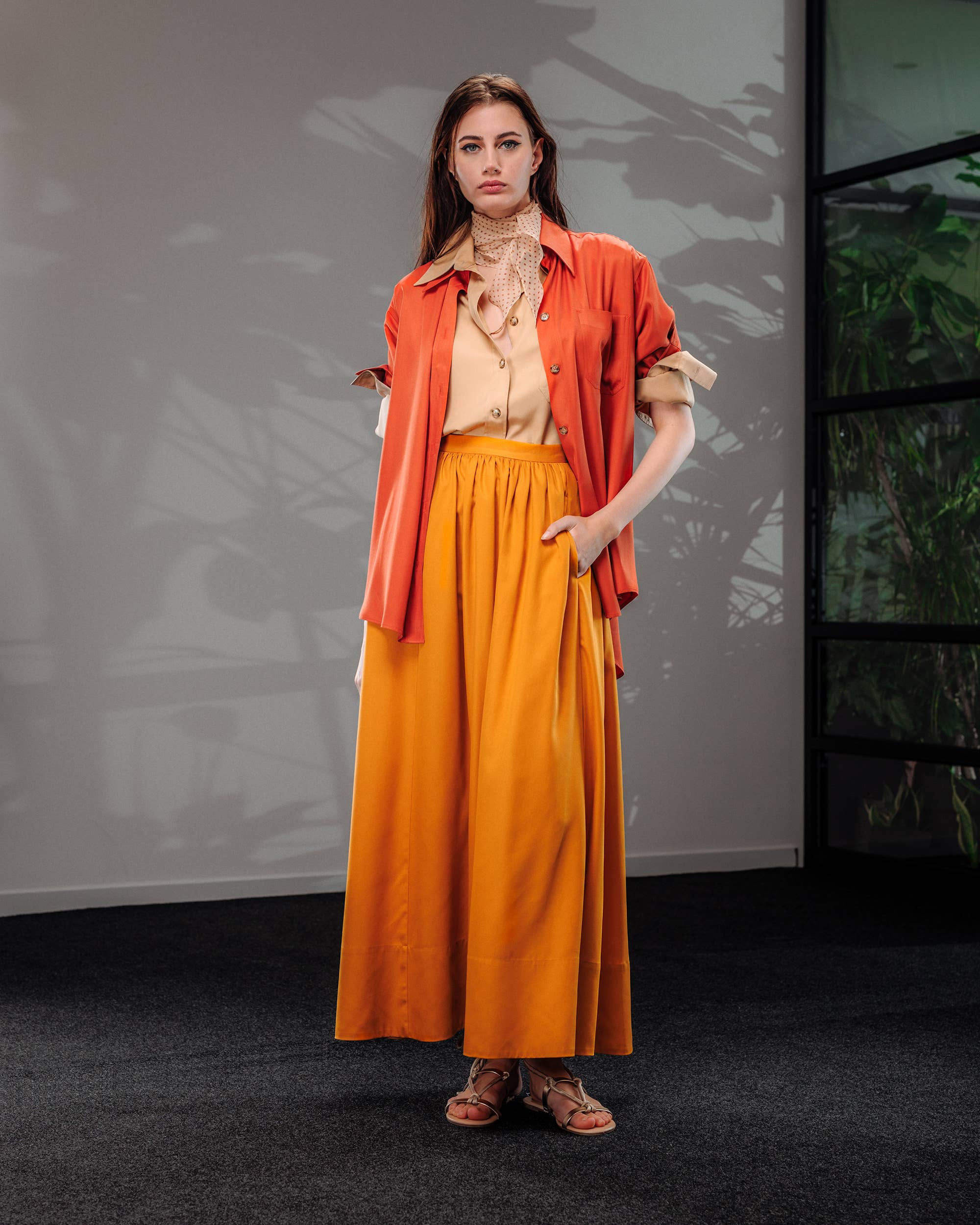 A  LINE - Vendita all'ingrosso Gonna - Donna - Gonna midi con pieghe e tasca kangaroo0