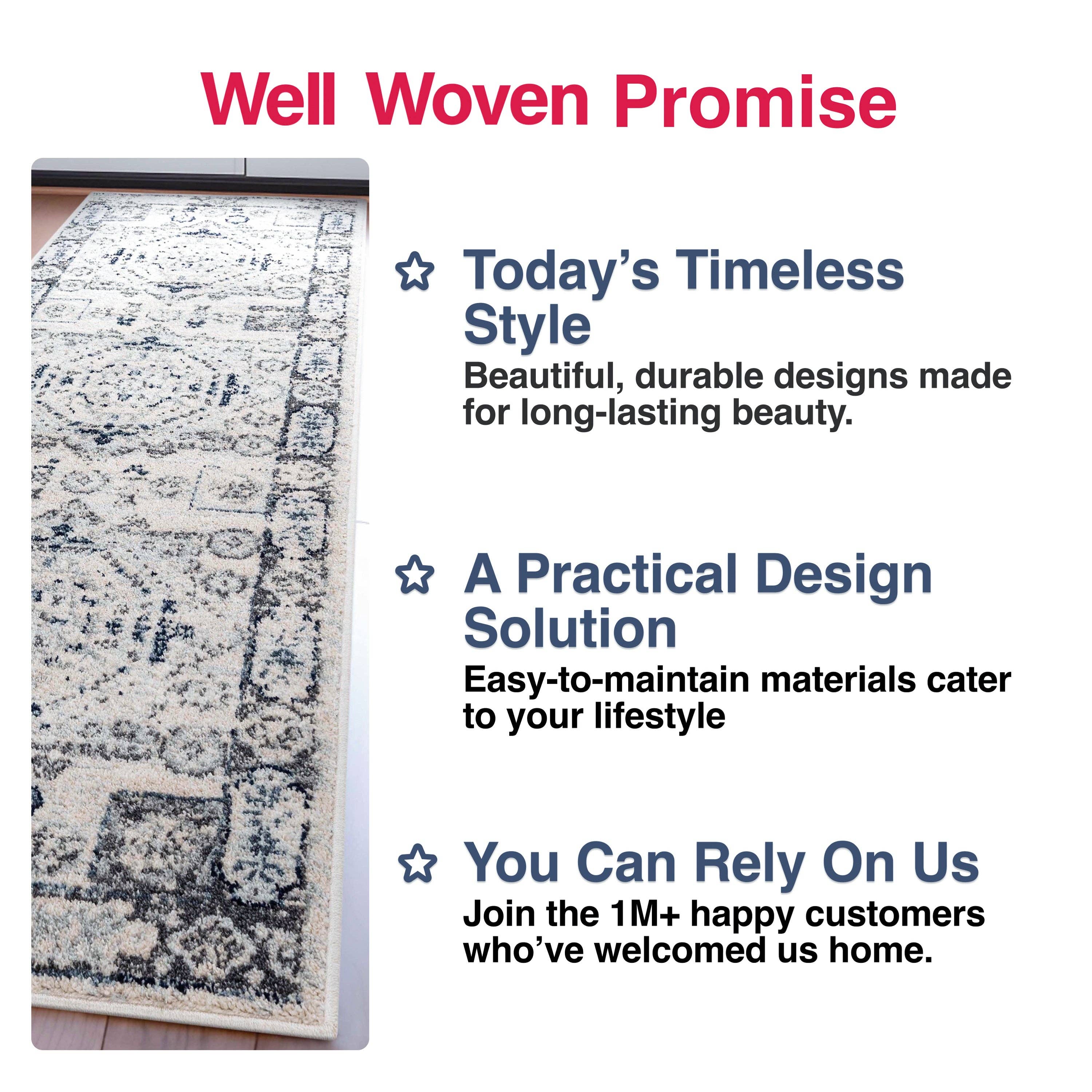 Well Woven - Wholesale Area Rug - Leon Medallion Ivory Blue Beige Rug For Living Room, Bedroom, and Dining Room3