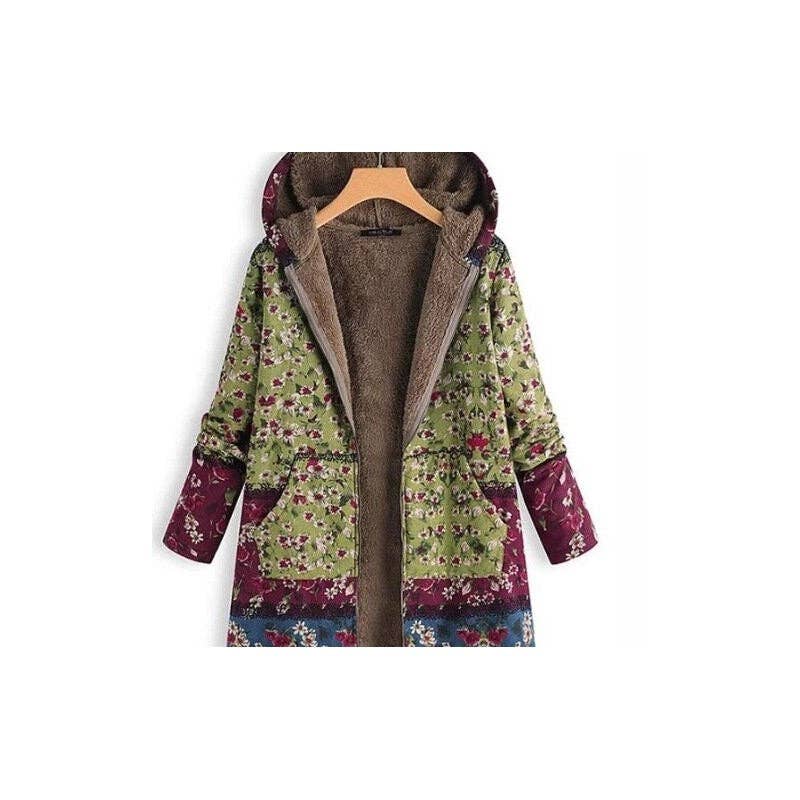 FurDecoration – wholesale Jacket – Women's – Printed Cotton Hooded Warm Jacket2