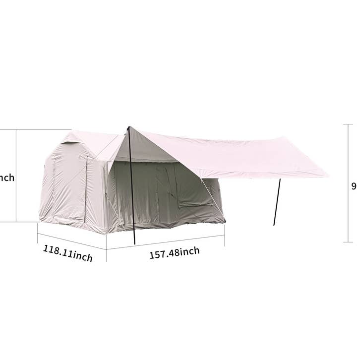 39F Inc. - Wholesale Tent - 9.8x13ft Inflatable Tent with Canopy &Pump Army Green&Beige10