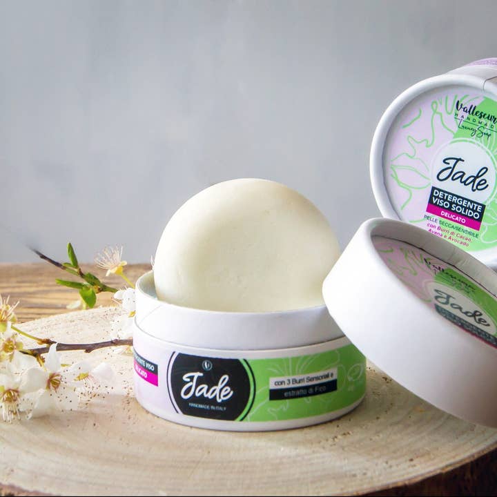 Detergente viso solido JADE delicatissimo 45g, Bestseller per la vendita all'ingrosso da parte di Vallescura Handmade