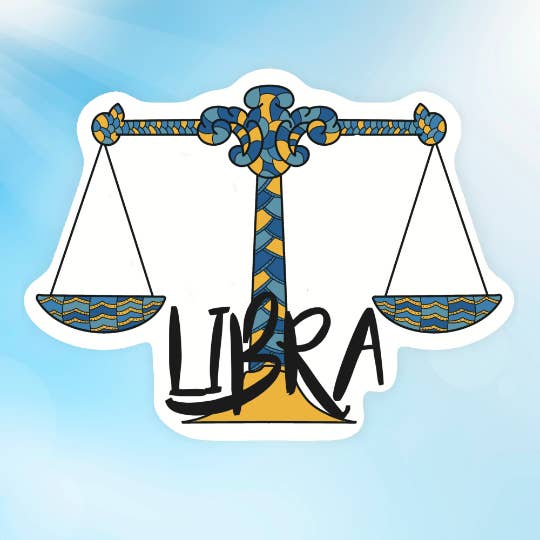 Libra Zodiac klistermärke för wholesale av Blonde owl designs