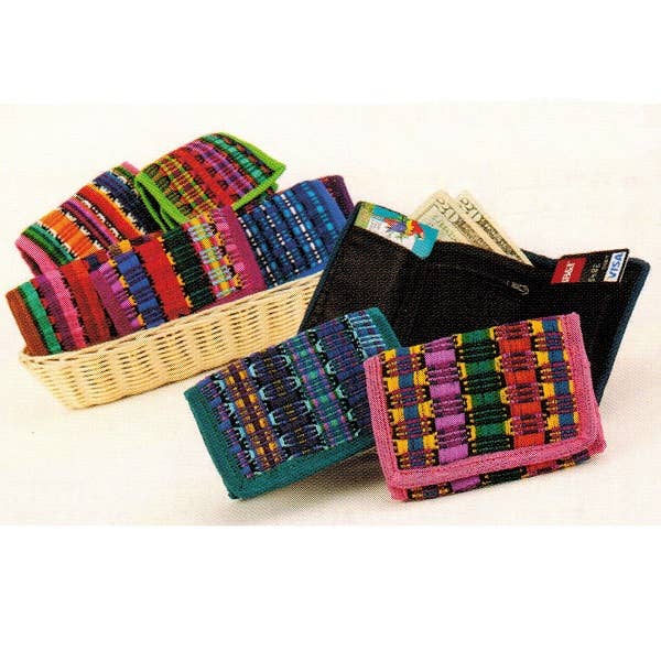 Pichincha - Wholesale Wallet - Women's - Woven Striped Guatemalan Velcro Trifold Wallet1