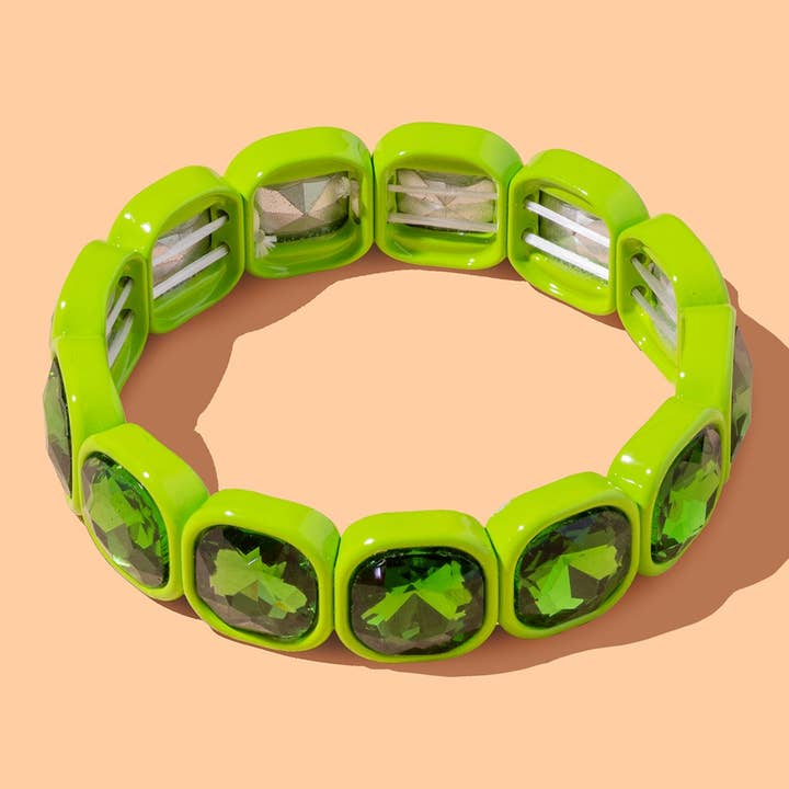 Taylor Elliott Designs - Vente Bracelet de perles - Bracelet émaillé extensible - Grandes pierres - Elise4