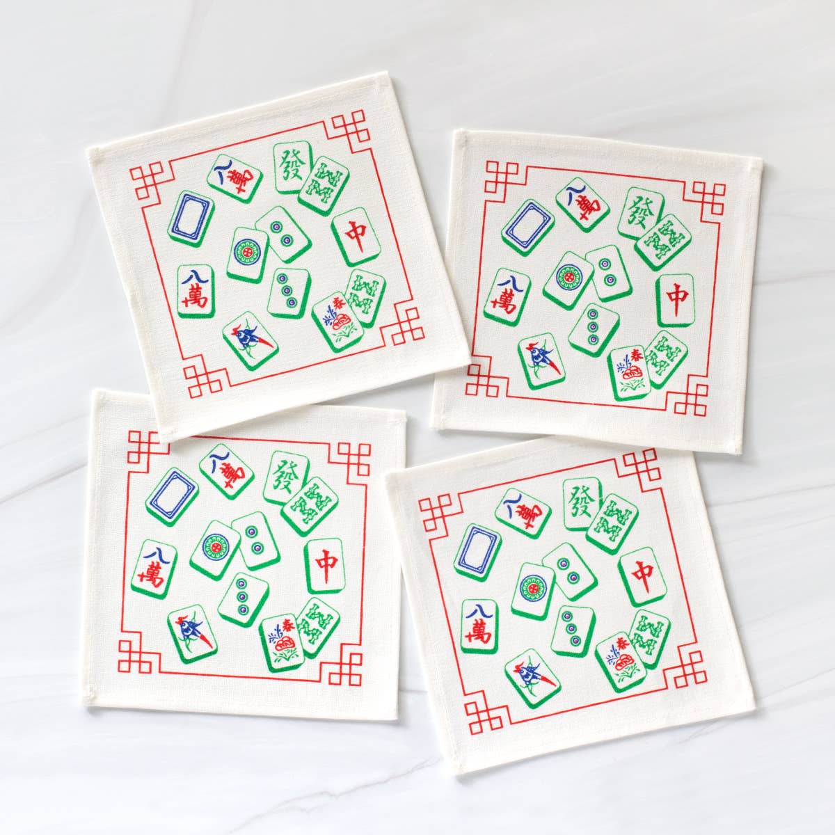 Seltzer Goods - Wholesale Dinner & Cloth Napkin - Mah Jong Tiles Cocktail Napkin Set0