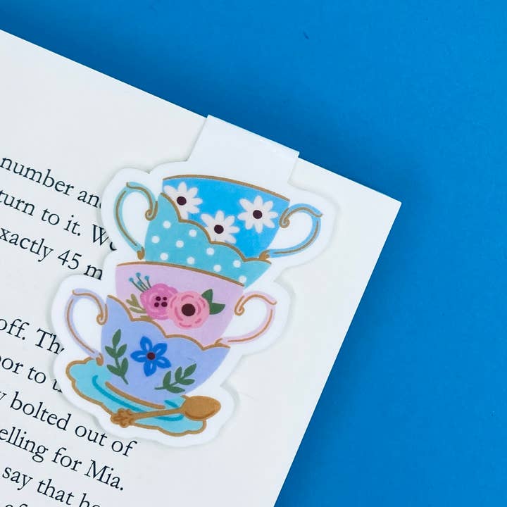 Teacup Time - Double Sided -Magnetic Bookmark for wholesale by Wild & Wicked Designs