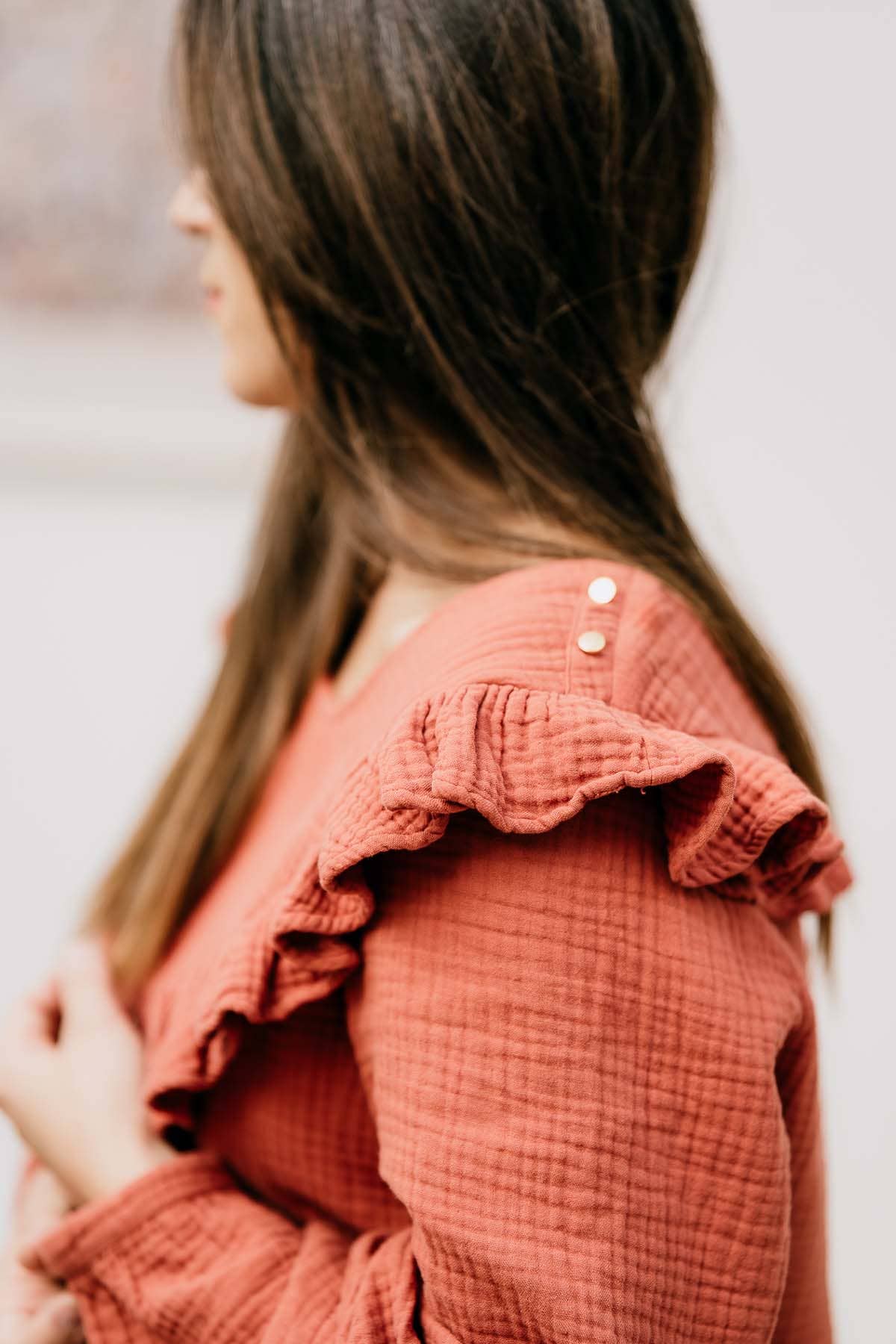 You&Milk – Engroshandel Top til amning - Graviditet og barsel – Bohémilk ammebluse Milk-Terracotta i 100 % økologisk bomuld4