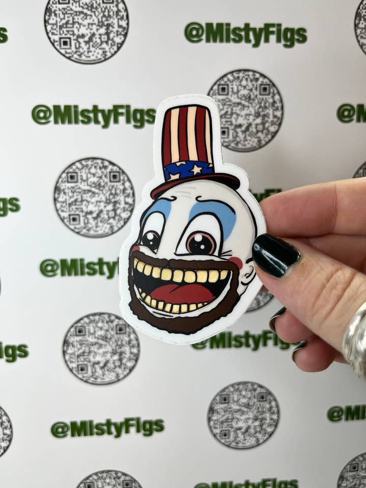 Autocollant en vinyle - Face de clown pour la vente par Misty Figs