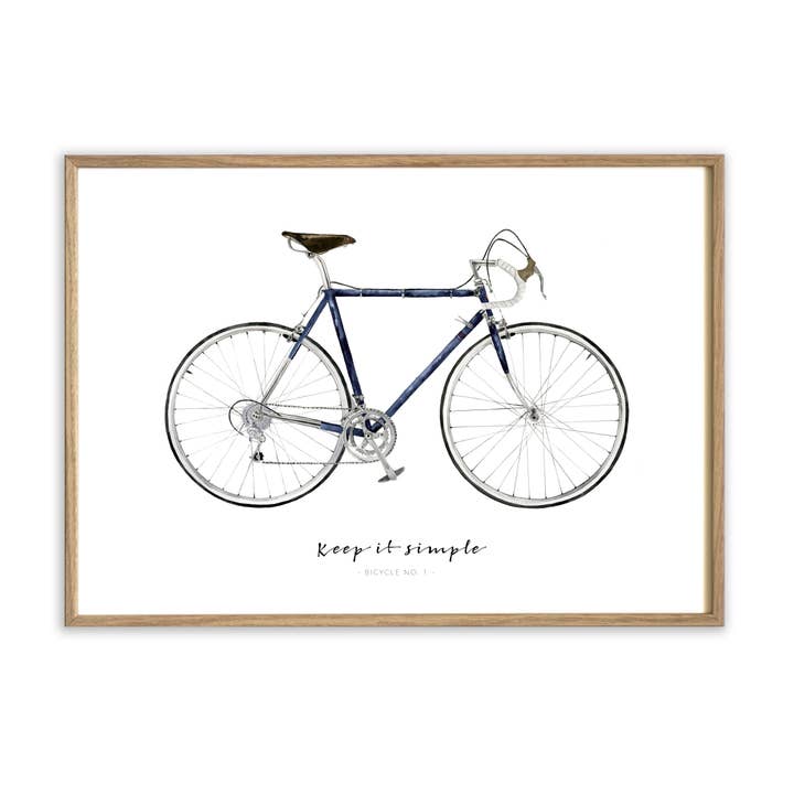 Art print - Keep it simple | Blue Bicycle for wholesale by Leo La Douce GmbH