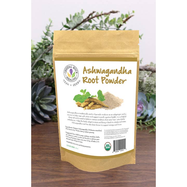 Crystal Rock Healing, LLC - Wholesale Protein/Superfood Powder - Ashwagandha Root Powder 2oz Organic