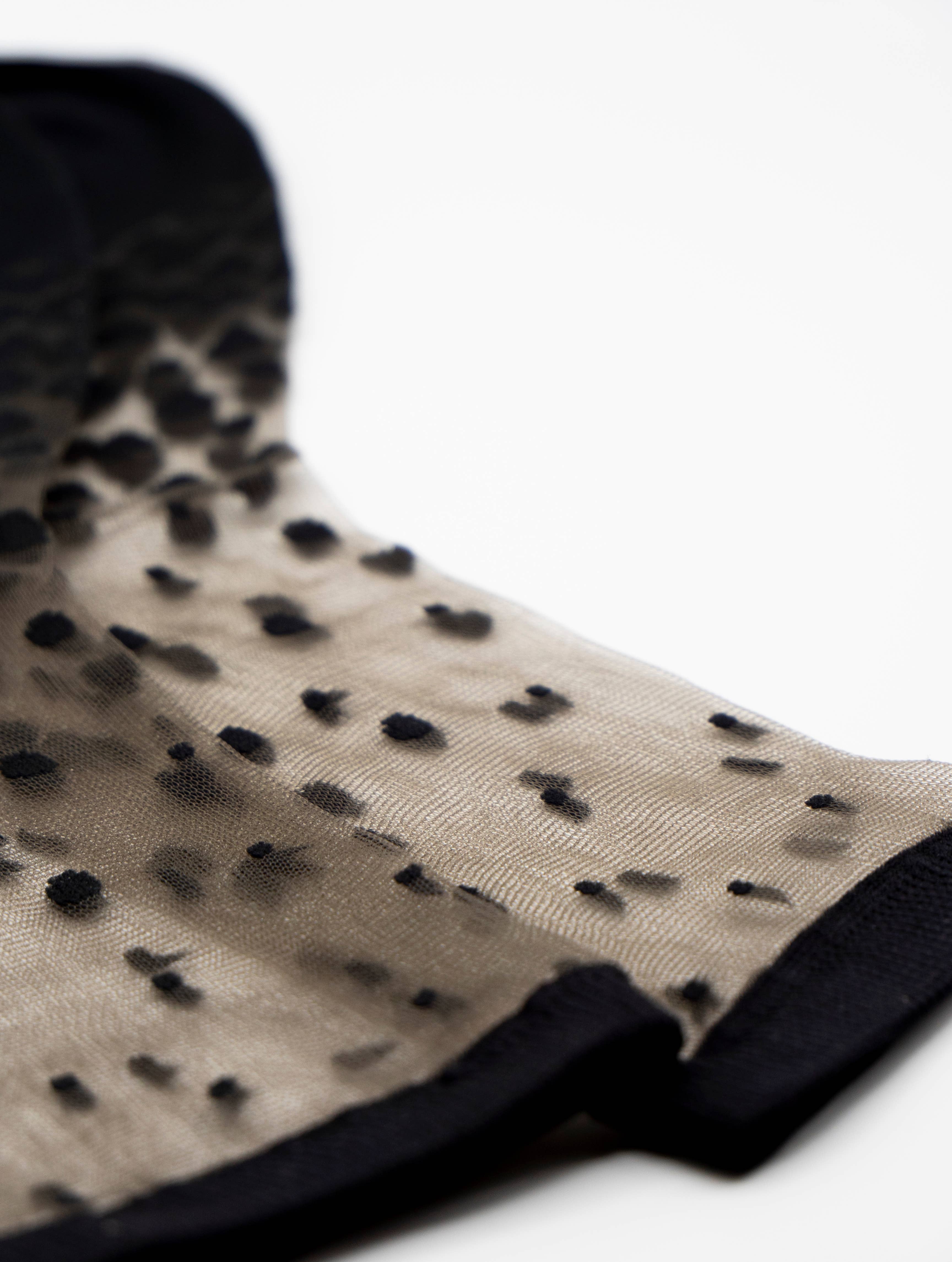 Atelier St Eustache - Wholesale Socks - Women's - NAKAMEGURO BLACK • Women's transparent plumetis socks8