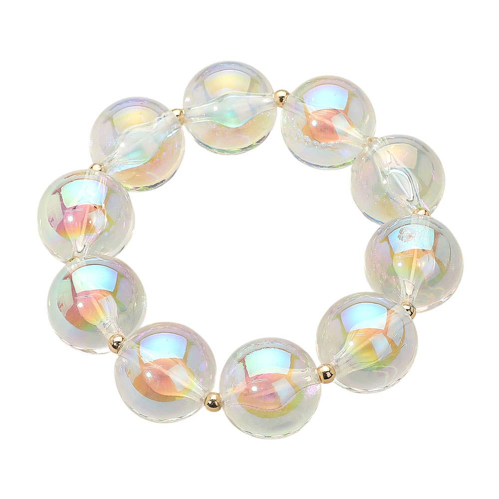 Sensibling Corp. - Wholesale Beaded Bracelet - Chunky Iridescent Ball Beaded Bracelet14