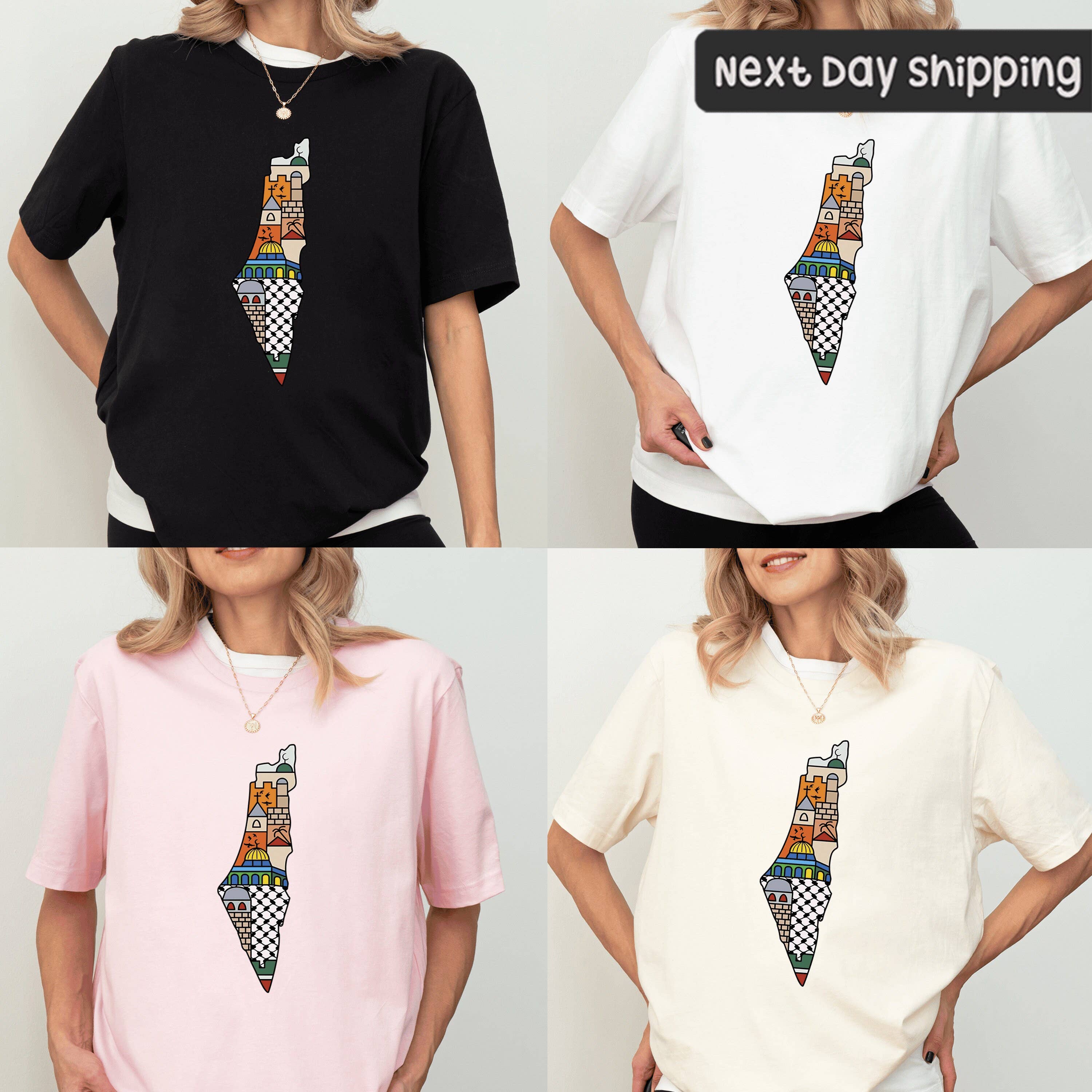 CVH DREAMY LTD – wholesale T-shirt (graphic) – women's – Palestine Map Flag T-Shirt, Stand With Palestine Shirt1
