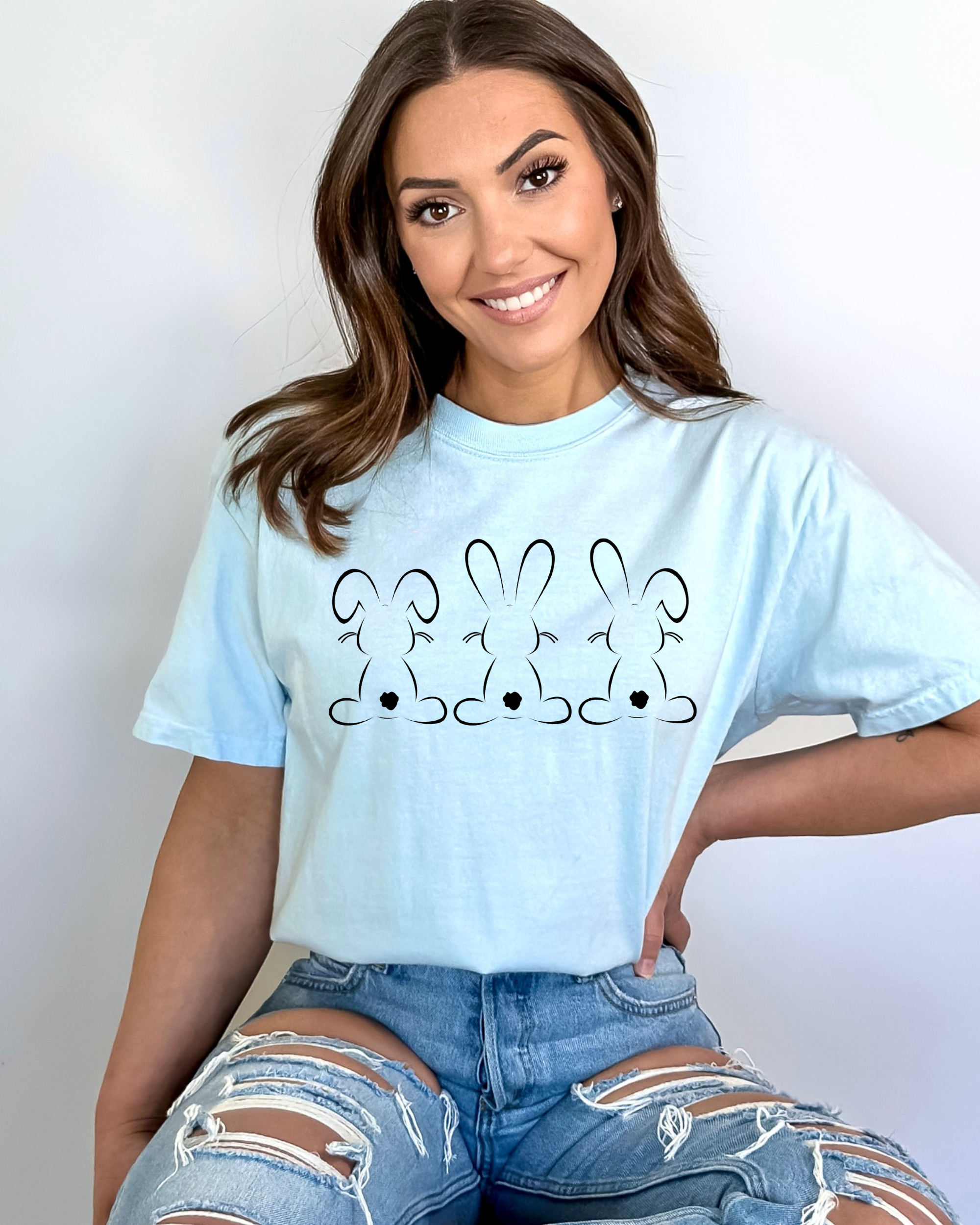 Desert Raine - Wholesale Screen Printed T-Shirt - Women's - Easter Bunny T-shirt1