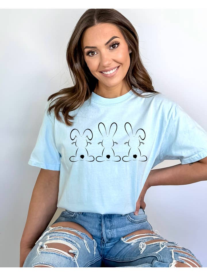 Desert Raine - Wholesale Screen Printed T-Shirt - Women's - Easter Bunny T-shirt1