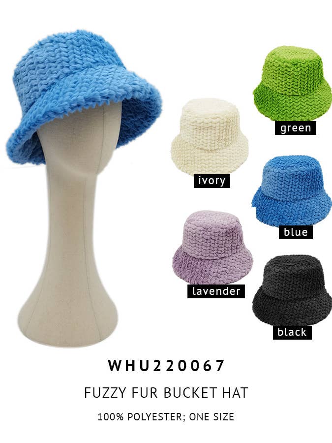 Chapeau en fourrure fuzzy Bucket pour la vente par Do Everything In Love®