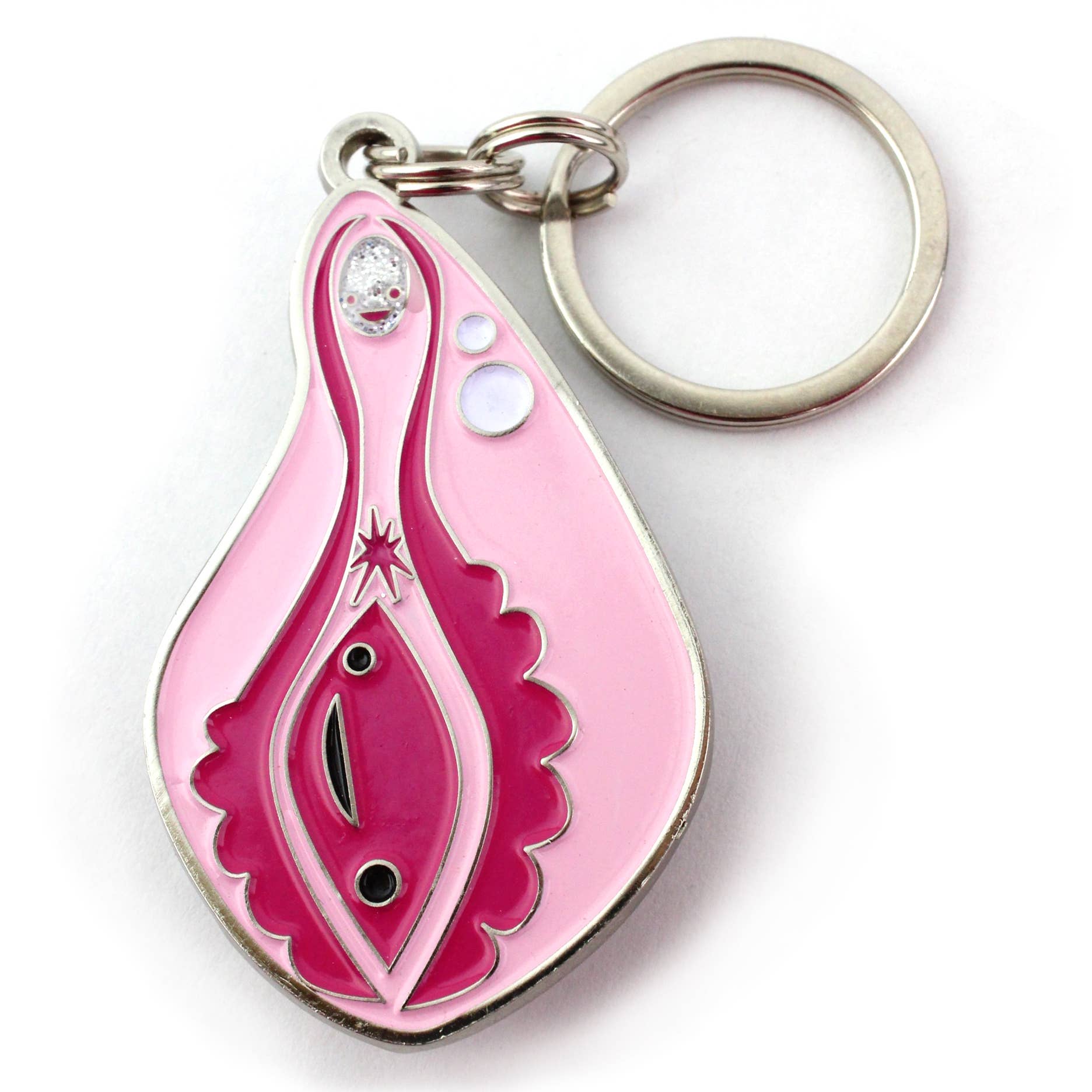 I Heart Guts | Organ Plushies Wholesale - Wholesale Keychain - Women's - Vagina+Vulva Keychain With Sparkly Clit Face7