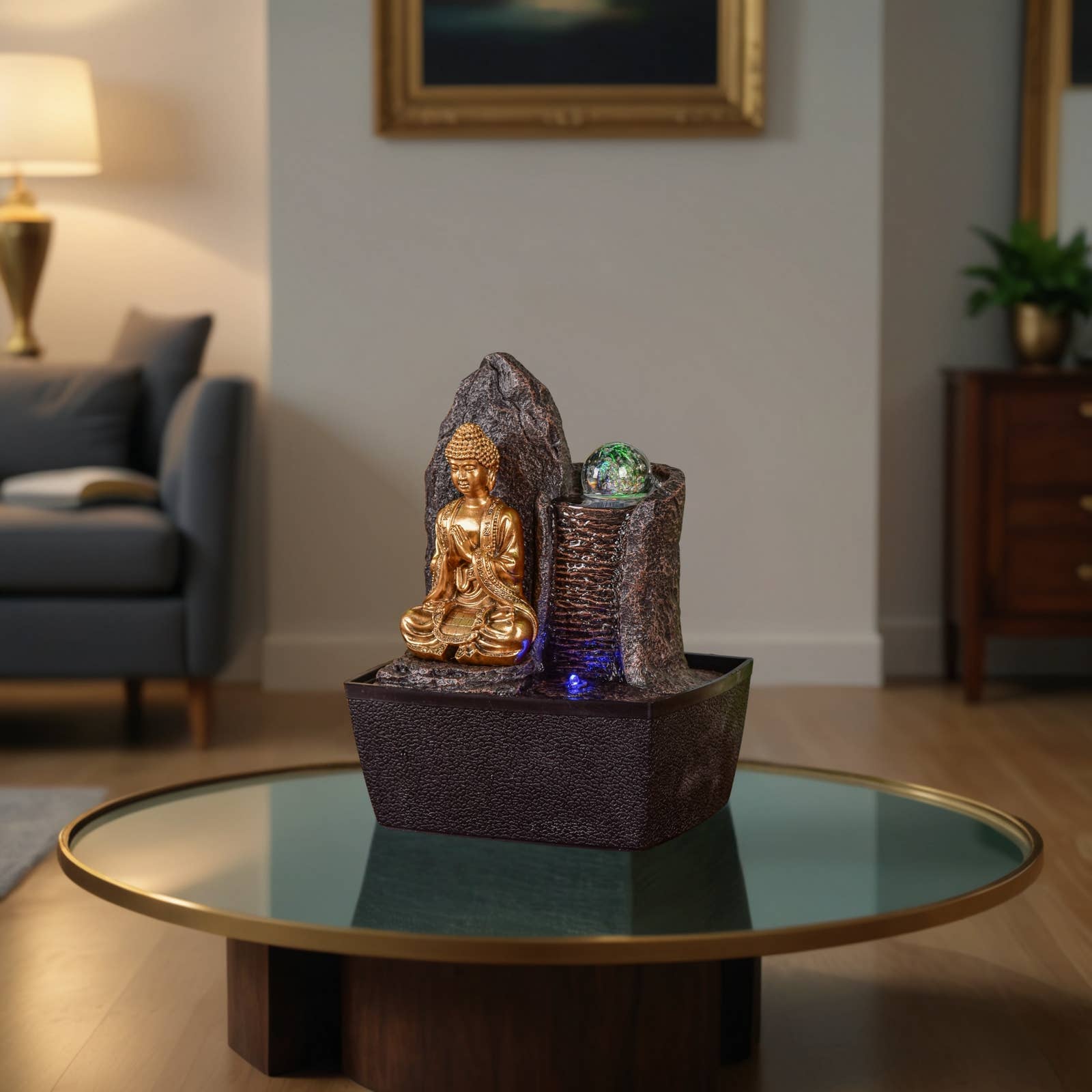 Zen'Arôme - Wholesale Decorative Tabletop Object - Haka Indoor Fountain - Removable Buddha Statuette7
