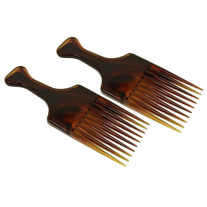 Peignes de coiffure en celluloïd extra larges Parcelona French Afro Lift Shell (2 pièces) pour la vente par Parcelona