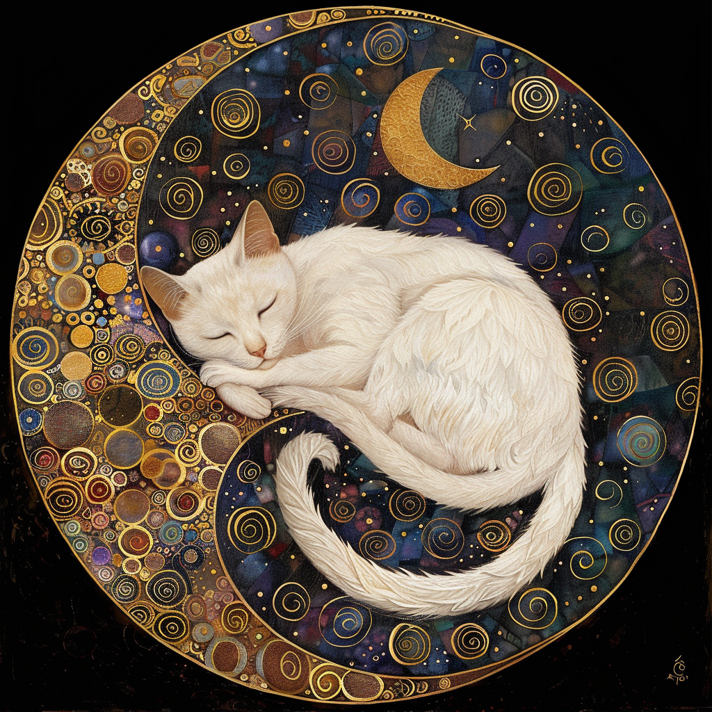 Bodhi Leaf Market - Wholesale Art Print - Mystical White Cat and Moon Wall Accent, Tambourine Wall Art8