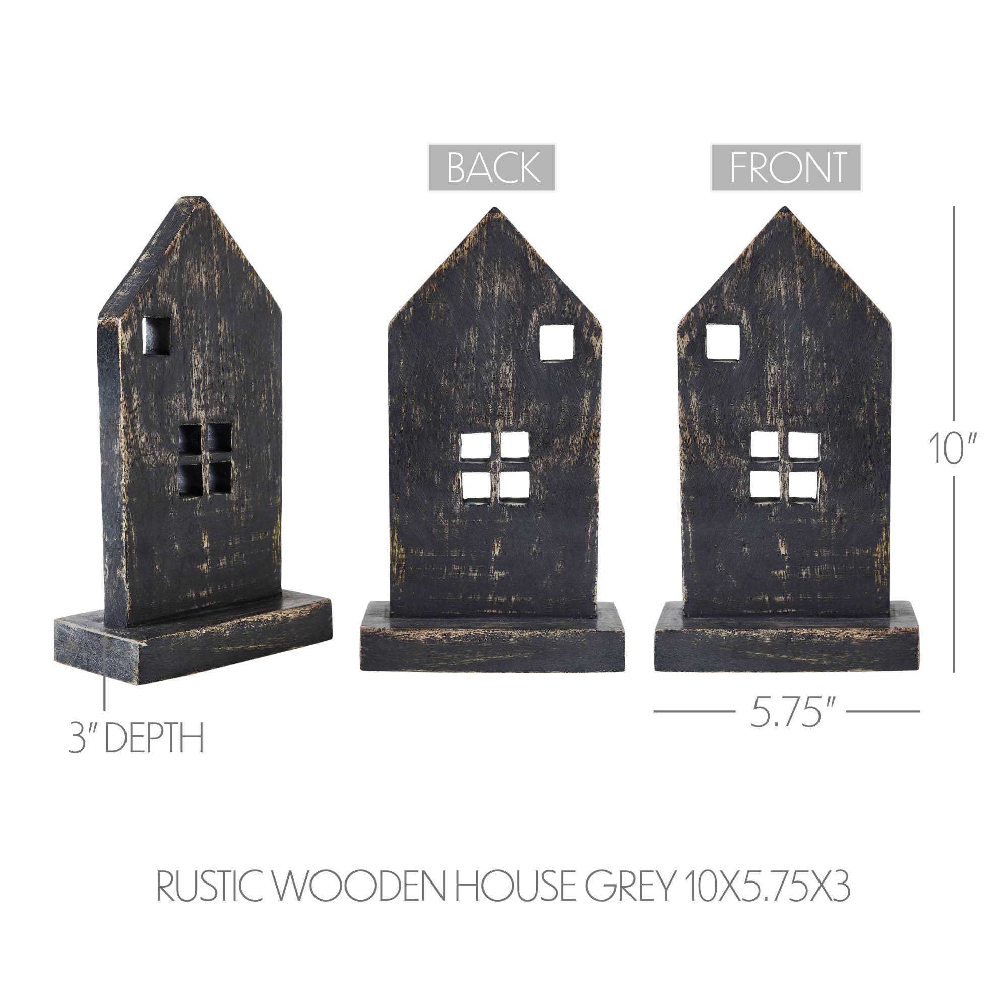 VHC Brands - Wholesale Decorative Tabletop Object - Rustic Wooden House Grey 10x5.75x34