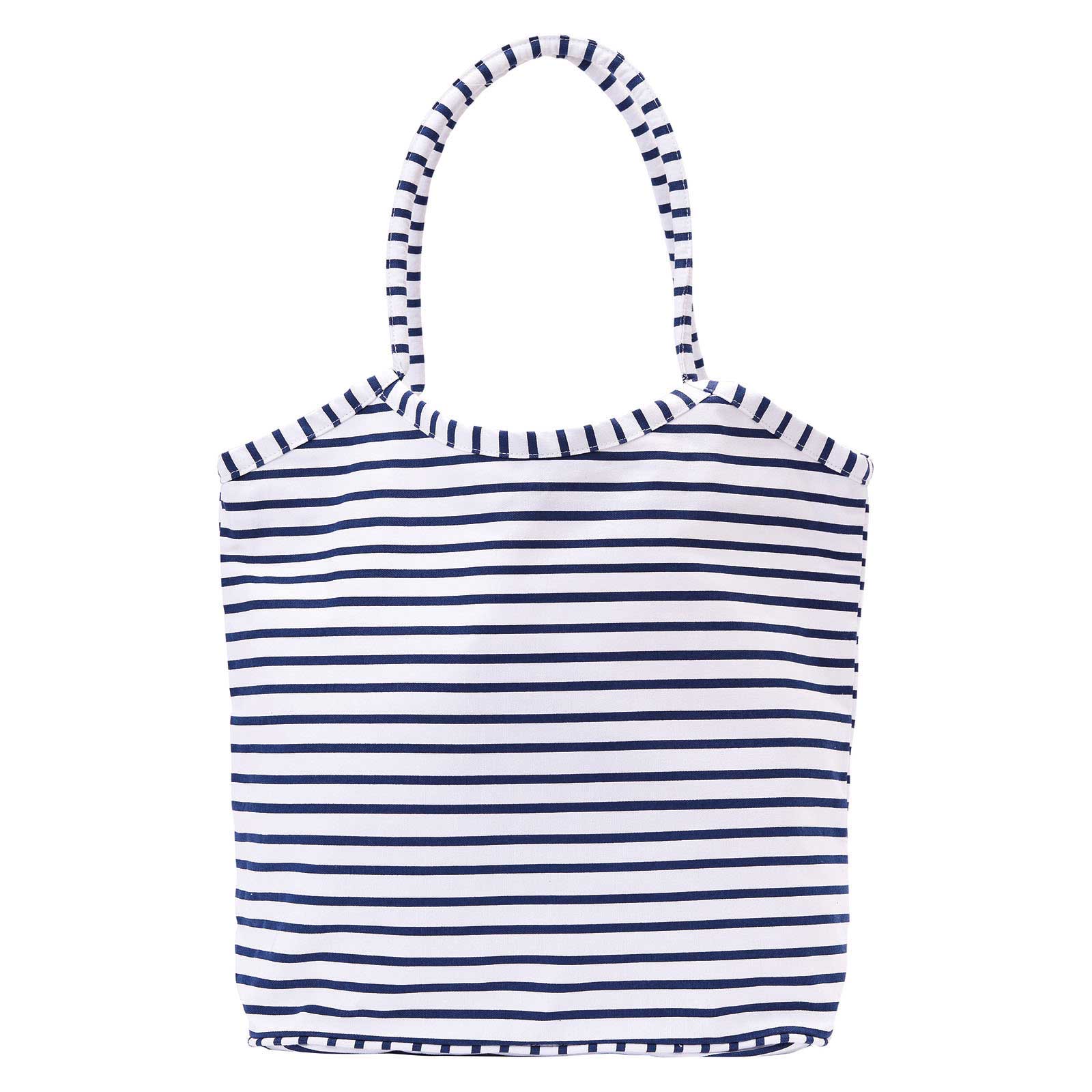 rockflowerpaper - Wholesale Tote Bag - Women's - Bateau Stripe Navy Canvas Bucket Bag0