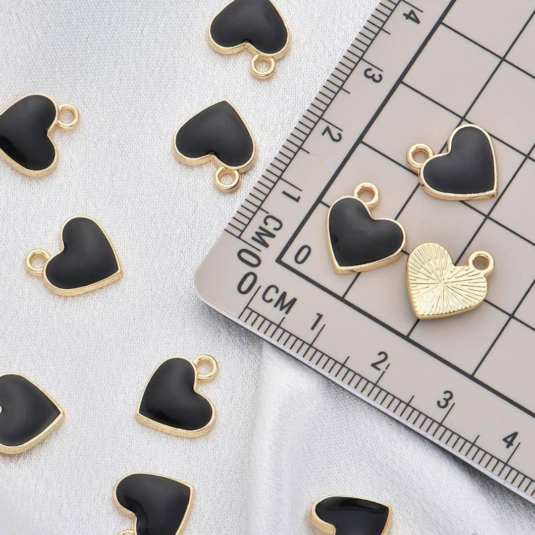 Anna B. Shop - Wholesale Knitting/Crochet Supplies - Black Hearts Stitch Markers, Crochet and Knit Tools2