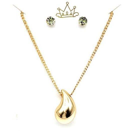 Diacly - Wholesale Pendant/Charm Necklace - Tear Drop 3D Pendant Necklace Set0