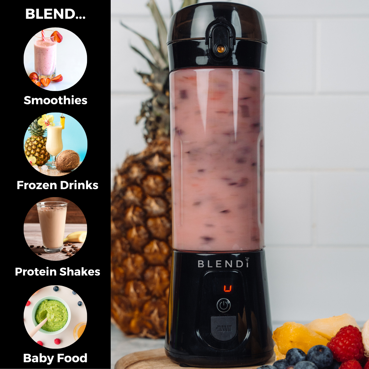 BLENDi - Wholesale Blender - BLENDi Pro+ 17oz Black Portable Blender Smoothie Maker4