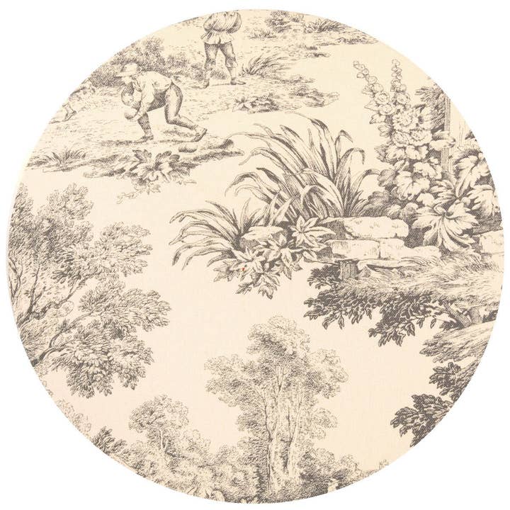 Sous-plaque en coton - Toile de Jouy Grey pour la vente par Maria Vittoria Atelier