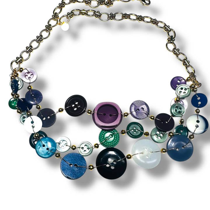 Colar de Botões - Tons Frios por atacado de Janine’s Jewelry Design