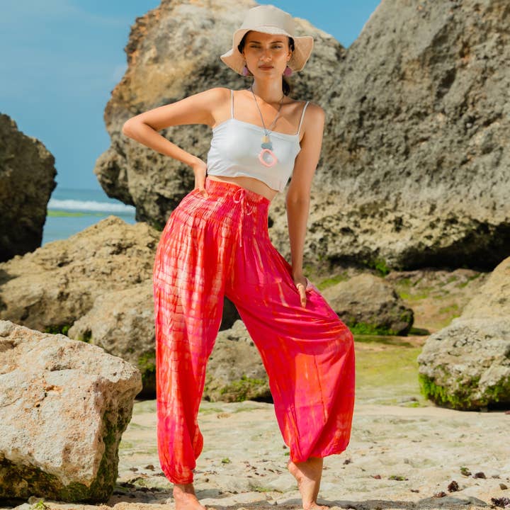 Pantalon Bali Tie-Dye Os - Rose pour la vente par Suzie Blue Canada