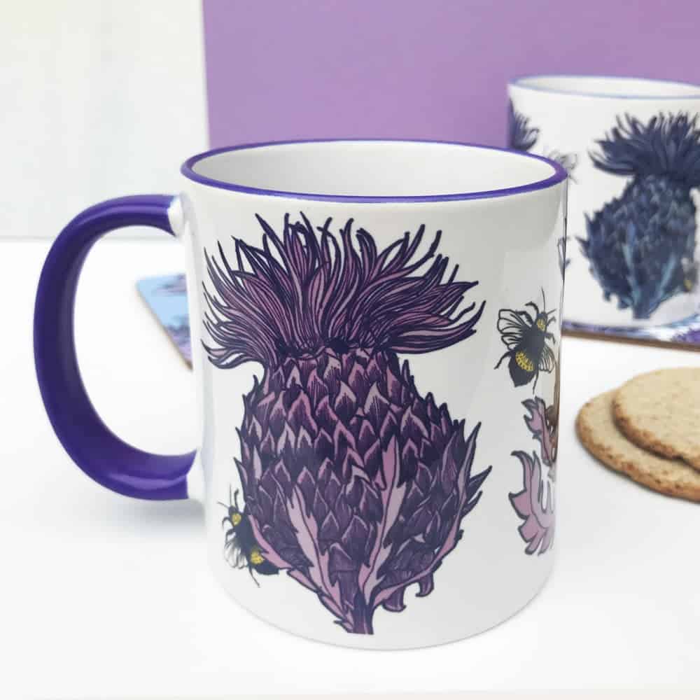 Gillian Kyle - Wholesale Coffee Mug - Scottish Thistle Chunky Mug - lilac2