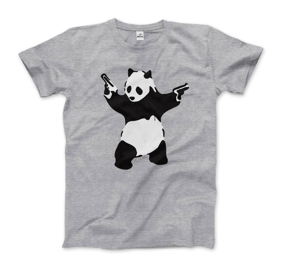 Art-O-Rama Shop - Wholesale Screen Printed T-Shirt - Women's - Banksy Pandamonium Armed Panda Artwork T-Shirt