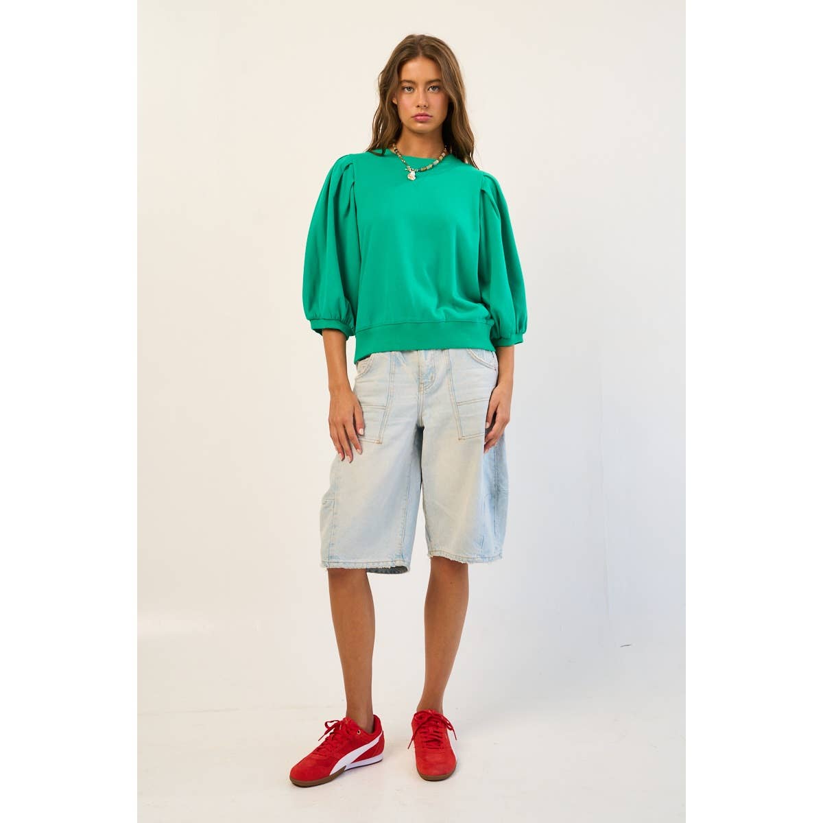 The GREii - Wholesale Sweatshirt - Women's - Premium French Terry Puff Sleeve Pullover28