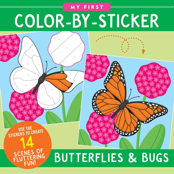 Peter Pauper Press - Wholesale Sticker - Kids & Baby - My First Color-By-Sticker Book - Butterflies & Bugs