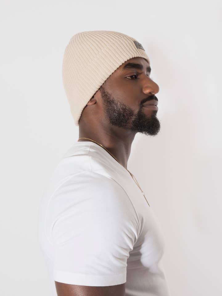 Absolute Oatmeal Cream Satin Lined Beanie for wholesale by Black Sunrise