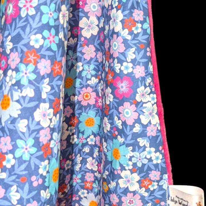 Baby Toddler Handmade Blanket - Floral, Blue, Unique UK for wholesale by Islys wonders