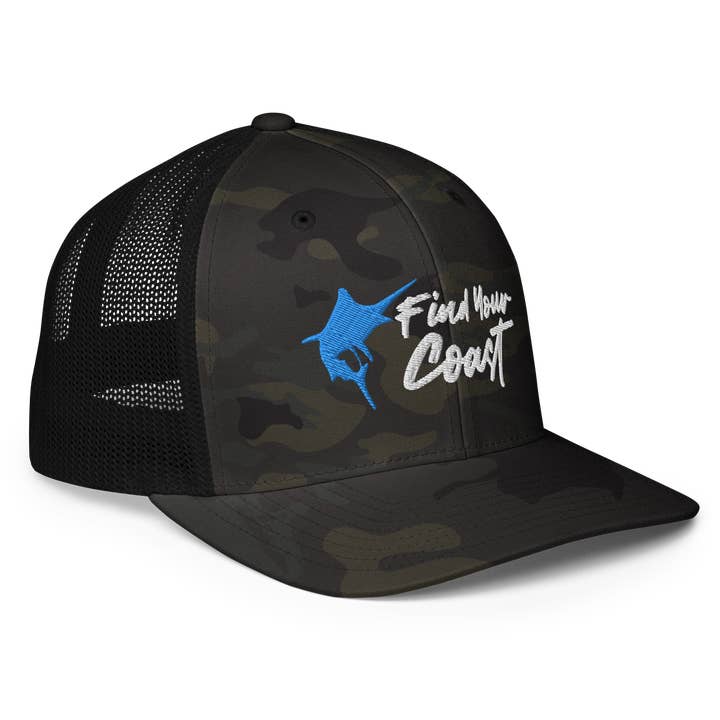 Trouvez votre casquette de camionneur Coast® Fishing Flexfit pour la vente par Find Your Coast® Apparel