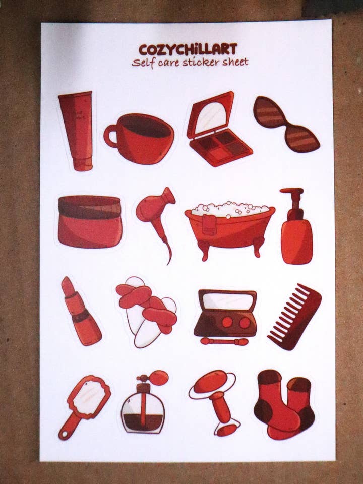hoja de pegatinas de autocuidado para venta al por mayor de cozychillart