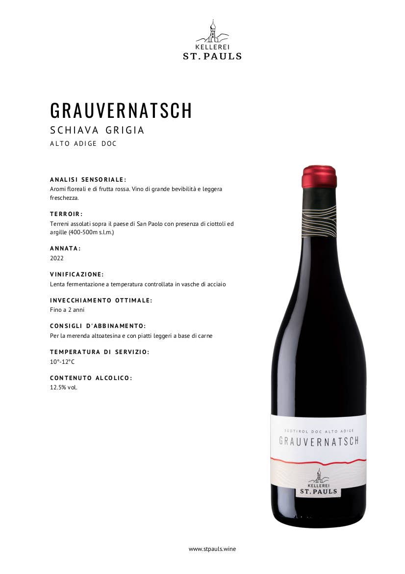Metina SAS - Wholesale Red Wine - Grauvernatsch Grey Slave South Tyrol São Paulo 75 cl.4