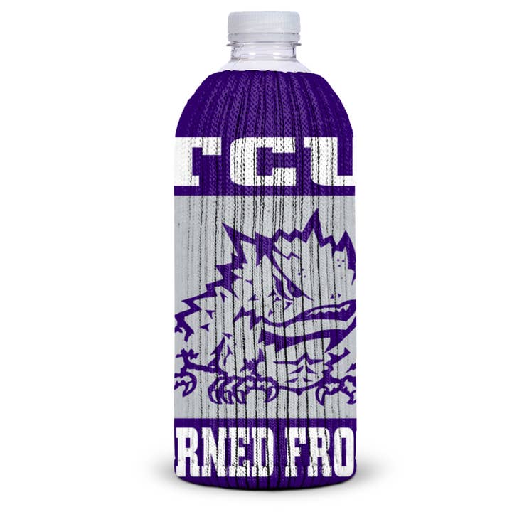 NCAA TCU Horned Frogs Knit Bottle Cooler - Bottle Koozie for wholesale by Majestic Sports