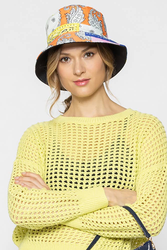 Hana - Vendita all'ingrosso Cappello da pescatore - Donna - Cappello da pescatore multicolore con paisley1