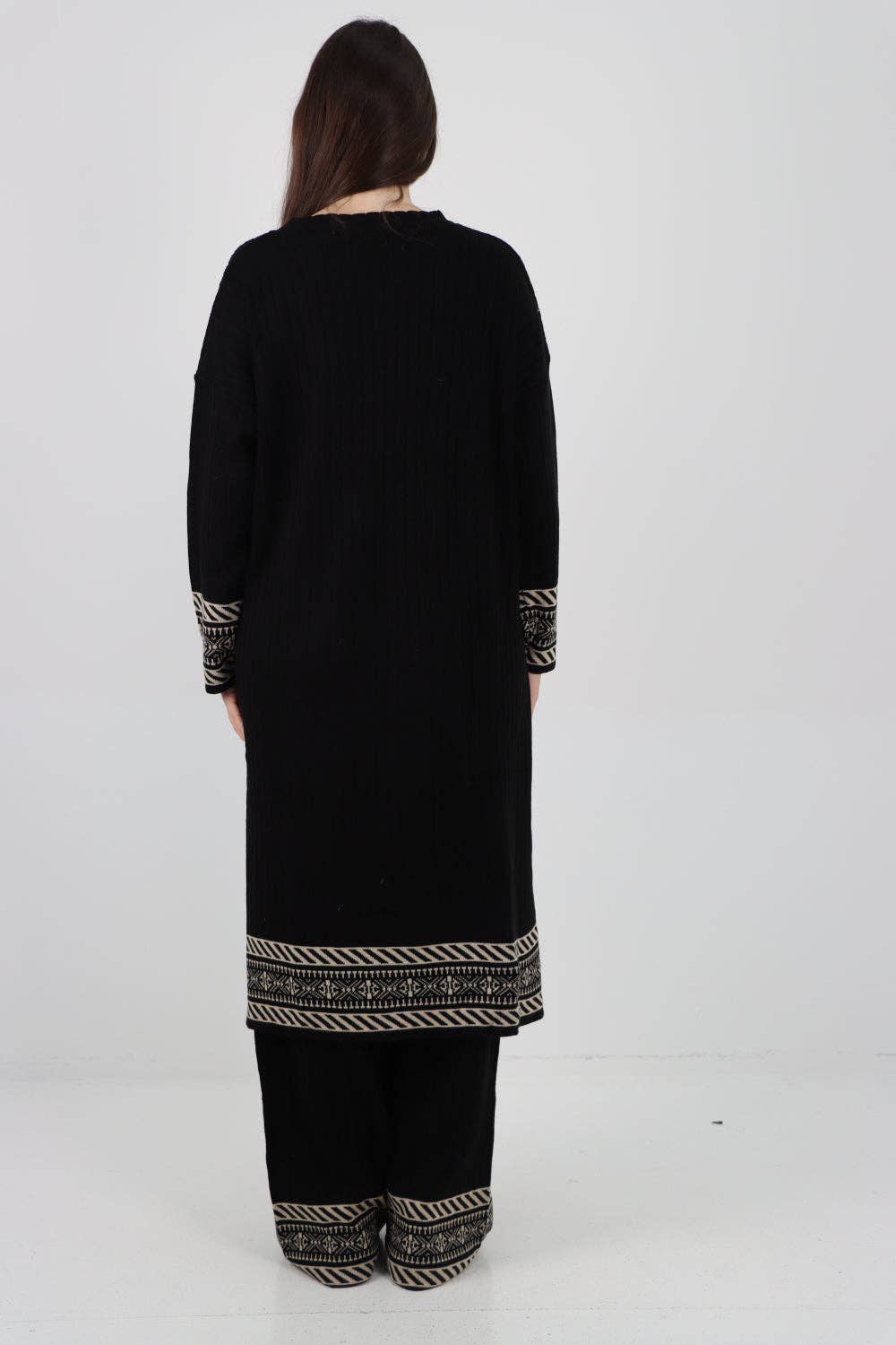 Miss Bold – wholesale Set med topp och byxa – Dam – Italienskt ribbat koord-set med kontrasterande kant för vinter18